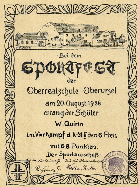 sportfest_1926_oberrealschule-urkunde-quirin
